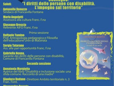 A FRANCAVILLA FONTANA (BR) il convegno “I diritti delle persone con disabilità. L’impegno sul territorio”