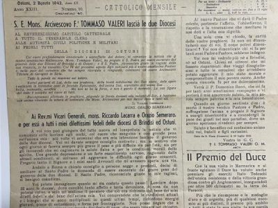 I Vescovi di Brindisi-Ostuni nei 101 anni di vita del nostro giornale